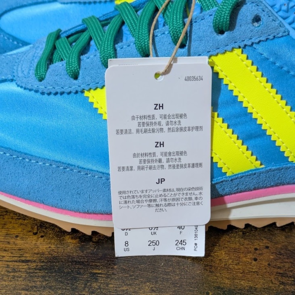 NEW Adidas SL 72 OG Sneakers Womens Sz 6.5 Sky Rush Solar Yellow Lucid Pink - Picture 15 of 16